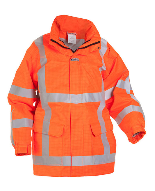 HYDROWEAR MARKELO MULTI SNS FIRE RETARDANT HI-VIS ANTI-STATIC WATERPROOF PARKA JACKET ORANGE XXL