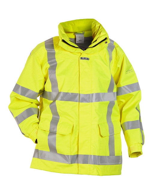 HYDROWEAR MARKELO MULTI SNS FIRE RETARDANT HI-VIS ANTI-STATIC WATERPROOF PARKA JACKET SATURN YELLOW XL