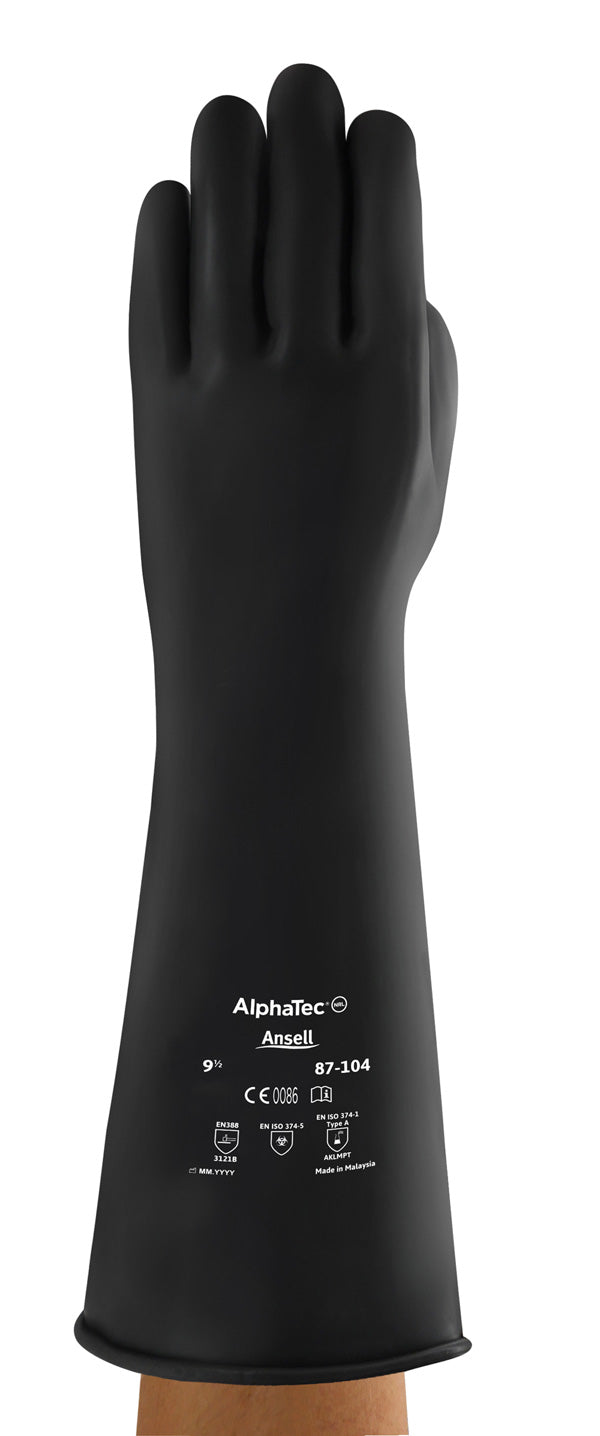 INDUSTRIAL LATEX MEDIUM WEIGHT 17" GAUNTLET BLACK 08