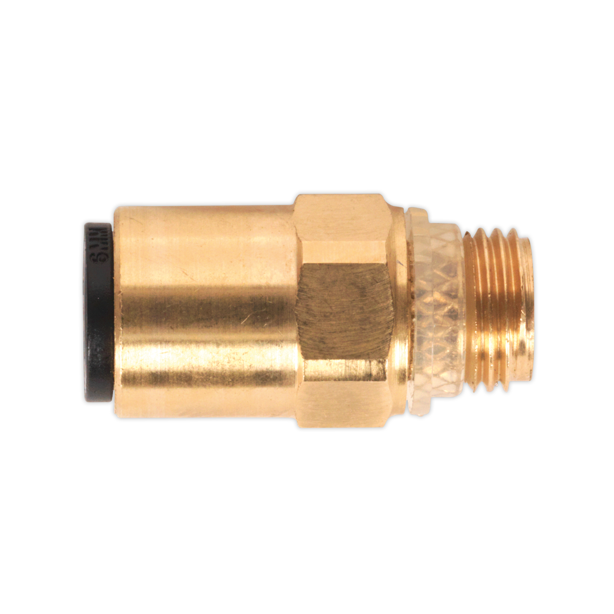 SEALEY - JGBC618 Brass SuperThread Straight Adaptor 6mm x 1/8"BSP Pack of 2 (John Guest Speedfit� - RM010611)