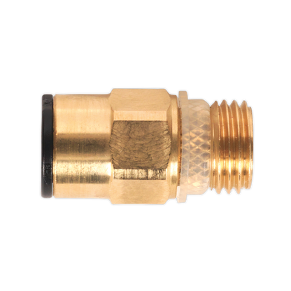 SEALEY - JGBC814 Brass SuperThread Straight Adaptor 8mm x 1/4"BSP Pack of 2 (John Guest Speedfit� - RM10812)