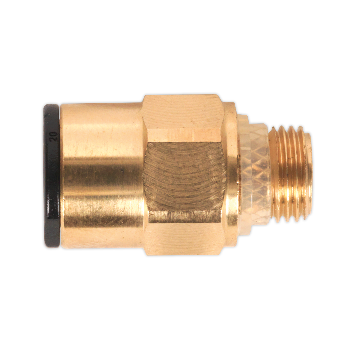 SEALEY - JGBC818 Brass SuperThread Straight Adaptor 8mm x 1/8"BSP Pack of 2 (John Guest Speedfit� - RM010811)