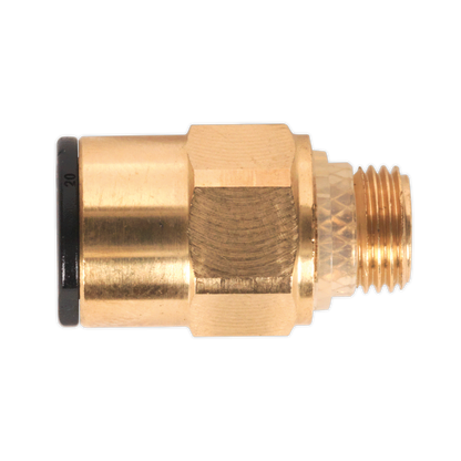 SEALEY - JGBC818 Brass SuperThread Straight Adaptor 8mm x 1/8"BSP Pack of 2 (John Guest Speedfit� - RM010811)