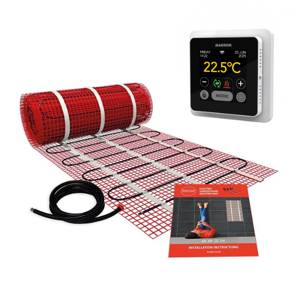KLIMA Electric Under Floor Heating Mat Kits W Wifi App Thermostat 150w/m_ Output