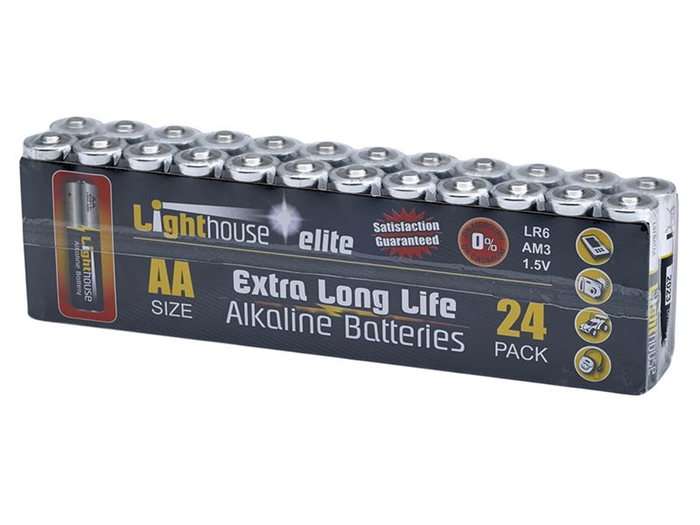 Lighthouse L/HBATAA24 AA LR6 Alkaline Batteries 2400 mAh (Pack 24) |