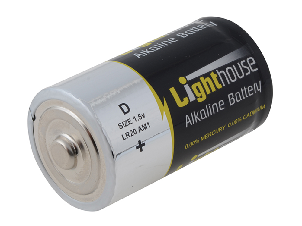 Lighthouse L/HBATD D LR20 Alkaline Batteries 14800mAh (Pack 2) |