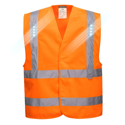 Portwest L470ORRL/XL -  sz L - XL Vega LED Vest - Orange