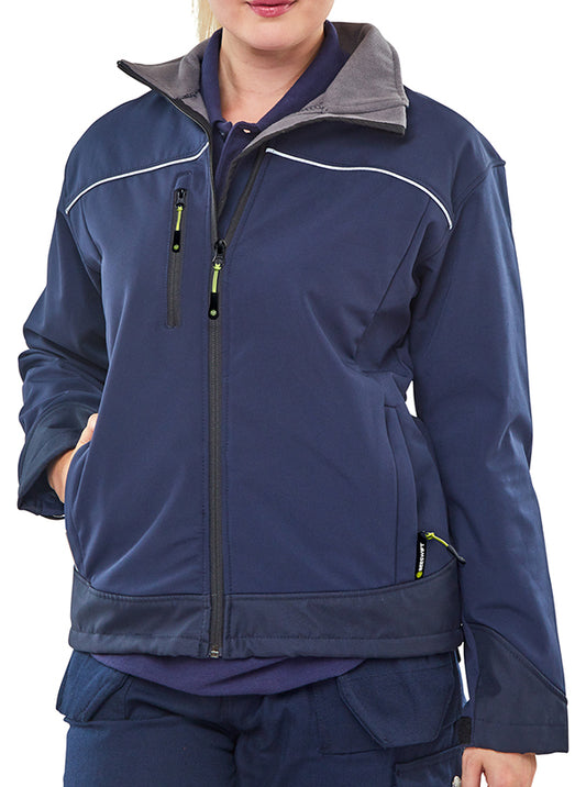 BEESWIFT LADIES SOFT SHELL JACKET NAVY BLUE S