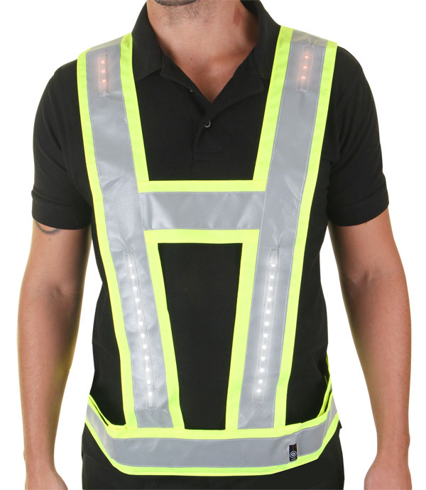 Light-Vest - HARNESS S/Y WITH RED LIGHTS SHOULDER AND BACK 20161100040 - Saturn Yellow