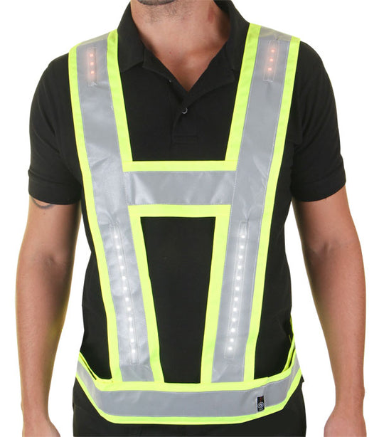 Light-Vest - HARNESS S/Y WITH RED LIGHTS SHOULDER AND BACK 20161100040 - Saturn Yellow