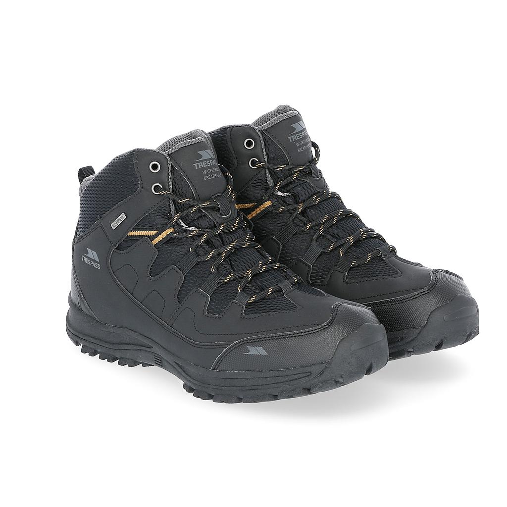 Trespass Men's Finley Walking Boot Black/Golden Brown 12