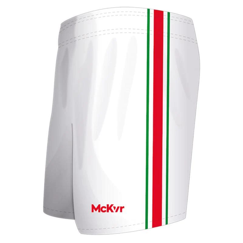 McKeever Core 22 Youth GAA Shorts - 26" - White/Red/Green