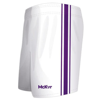 McKeever Core 22 Youth GAA Shorts - 20" - White/Purple