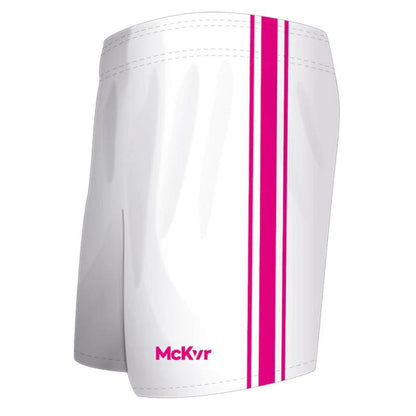 McKeever Core 22 Youth GAA Shorts - 24" - White/Pink