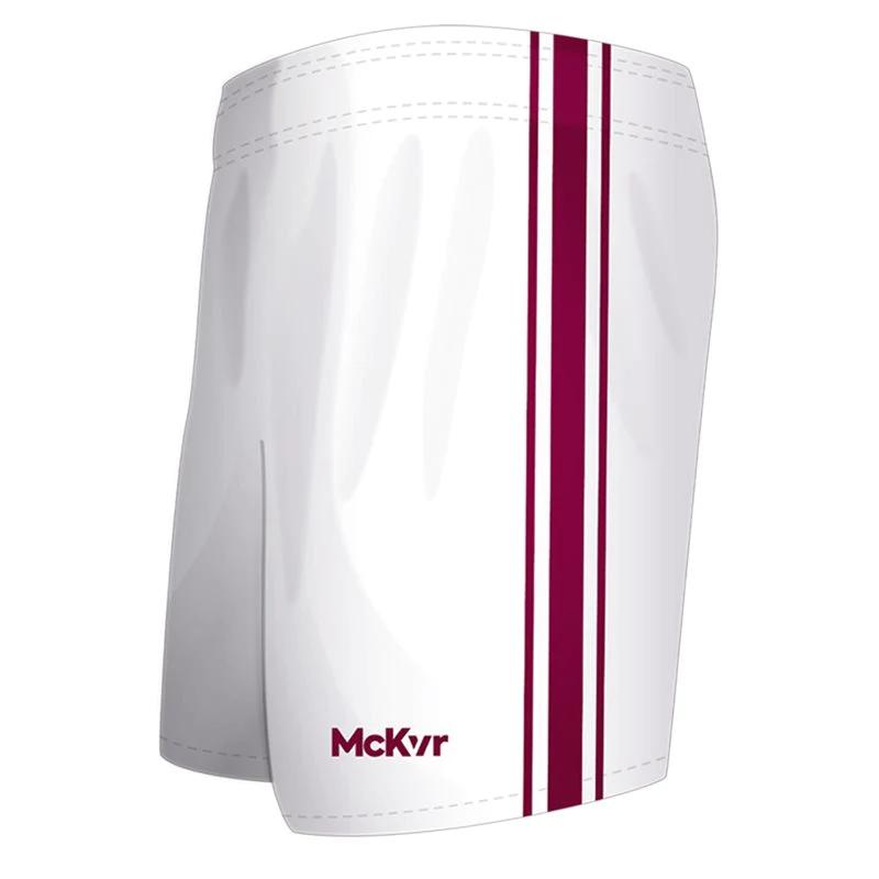 McKeever Core 22 Youth GAA Shorts - 20" - White/Maroon