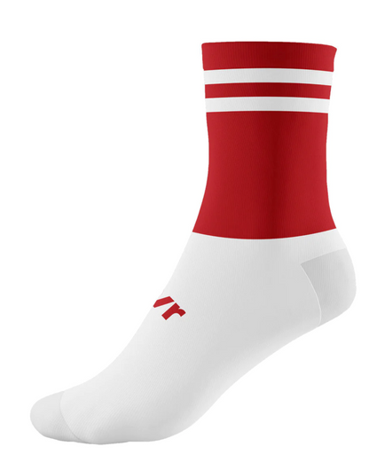 McKeever Pro Mid 2 Bar Youth Socks - J12-2 - Red/White