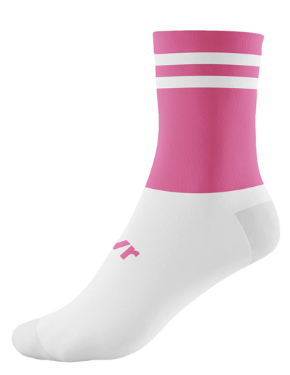 McKeever Pro Mid 2 Bar Youth Socks - J12-2 - Pink/White