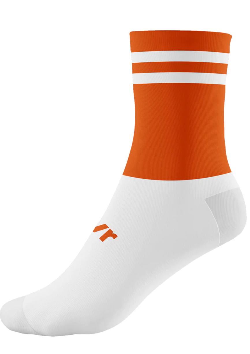 McKeever Pro Mid 2 Bar Youth Socks - J12-2 - Orange/White