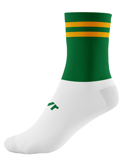 McKeever Pro Mid 2 Bar Youth Socks - J12-2 - Green/Gold/White