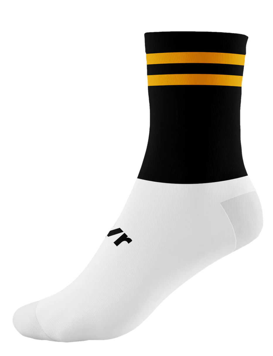 McKeever Pro Mid 2 Bar Youth Socks - J12-2 - Black/Gold/White