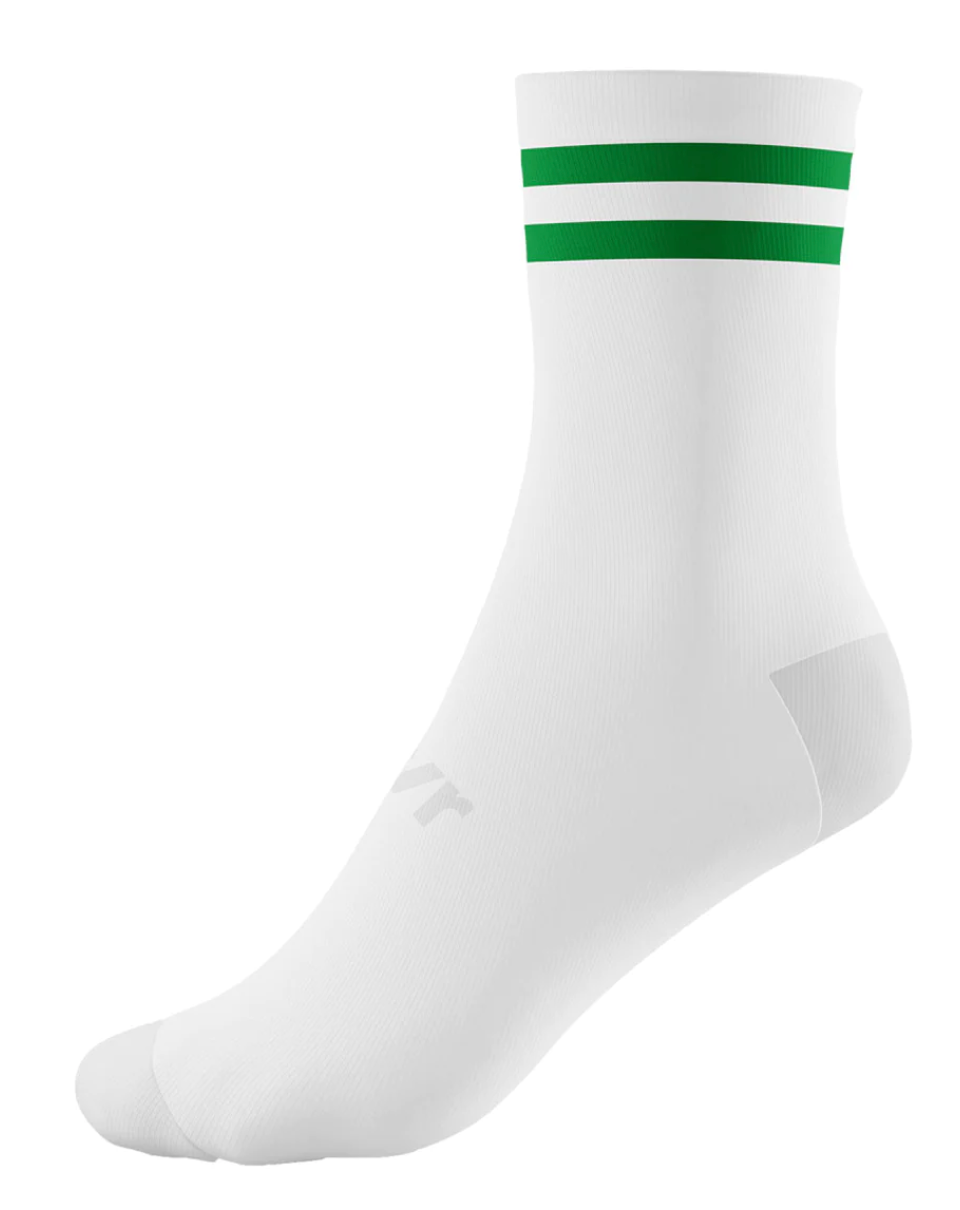 McKeever Pro Mid 2 Bar Youth Socks - J12-2 - White/Green