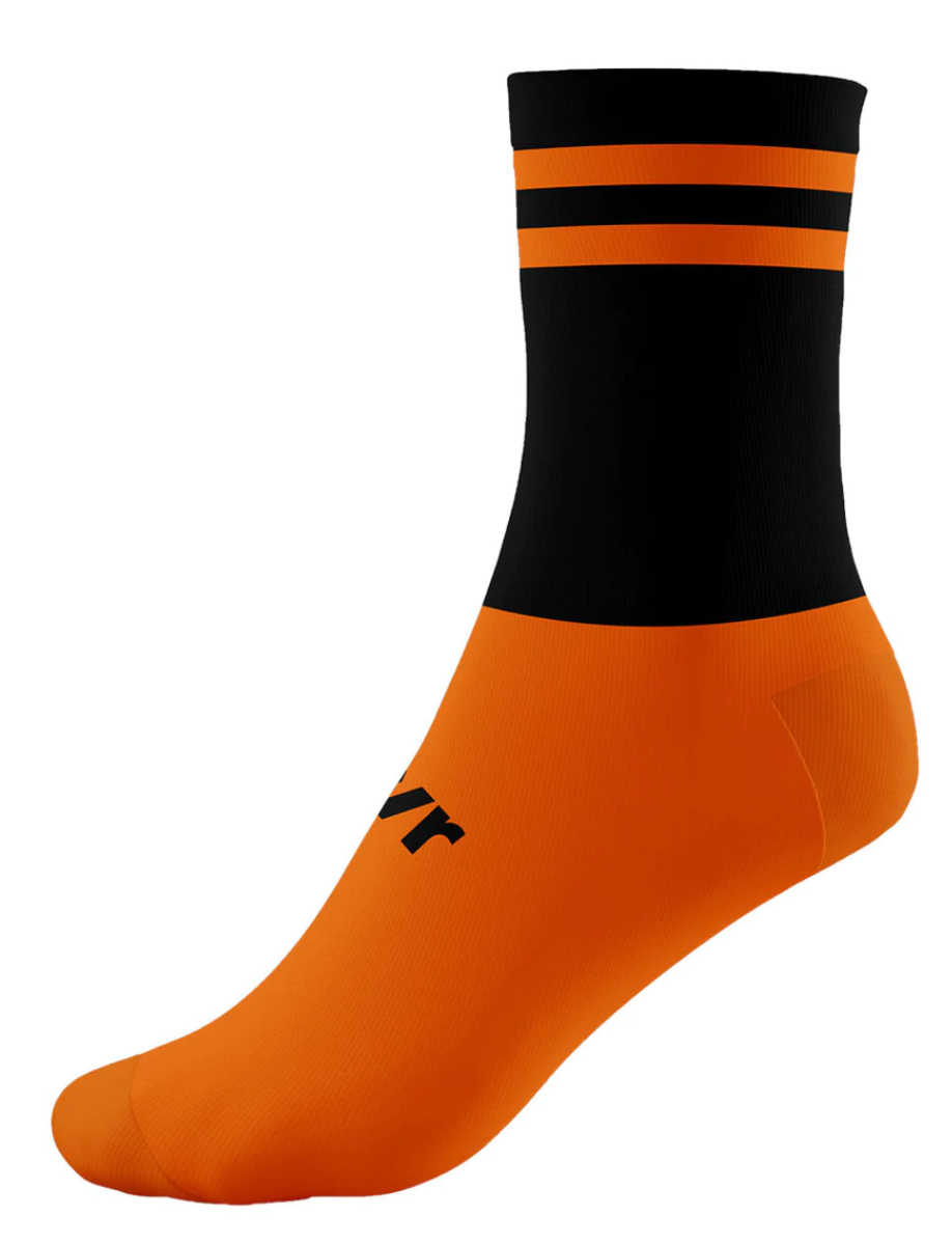 McKeever Pro Mid 2 Bar Youth Socks - J12-2 - Black/Fluo Orange