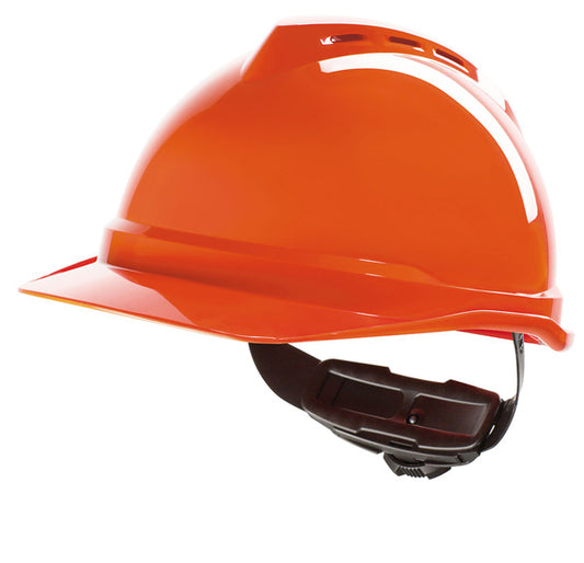 MSA - V-GARD 500 VENTED SAFETY HELMET HI VIS ORANGE - Hi Vis Orange