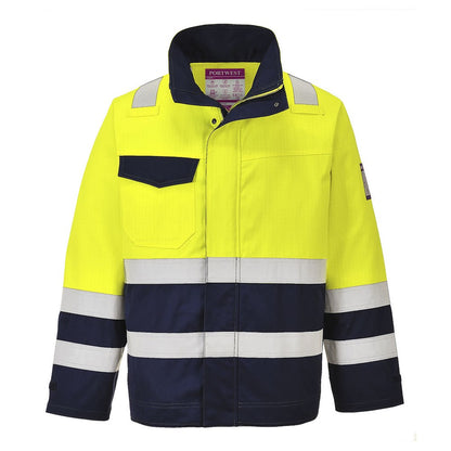 Portwest MV25YNRS -  sz S Hi-Vis Modaflame Jacket - Yellow/Navy