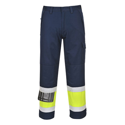 Portwest MV26YNRS -  sz S Hi-Vis Modaflame Trouser - MV26 Yellow/Navy