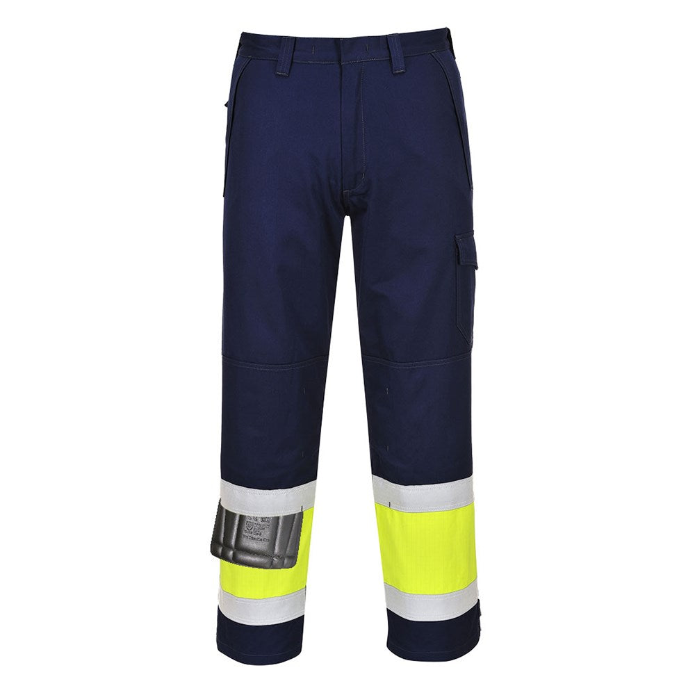 Portwest MV26YNTL -  sz L Hi-Vis Modaflame Trouser - MV26 Yellow/Navy