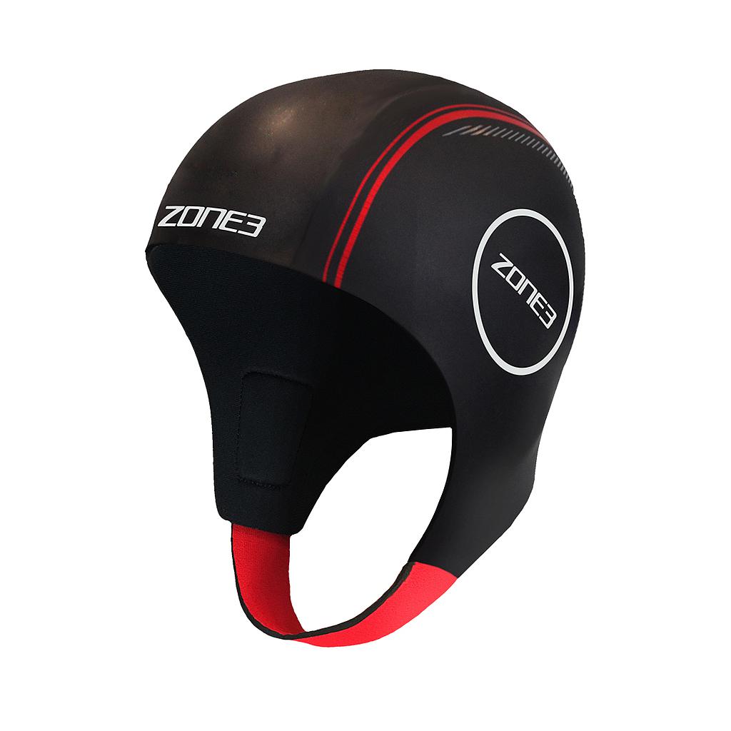 Zone3 Neoprene Swim Cap Black/Red Large