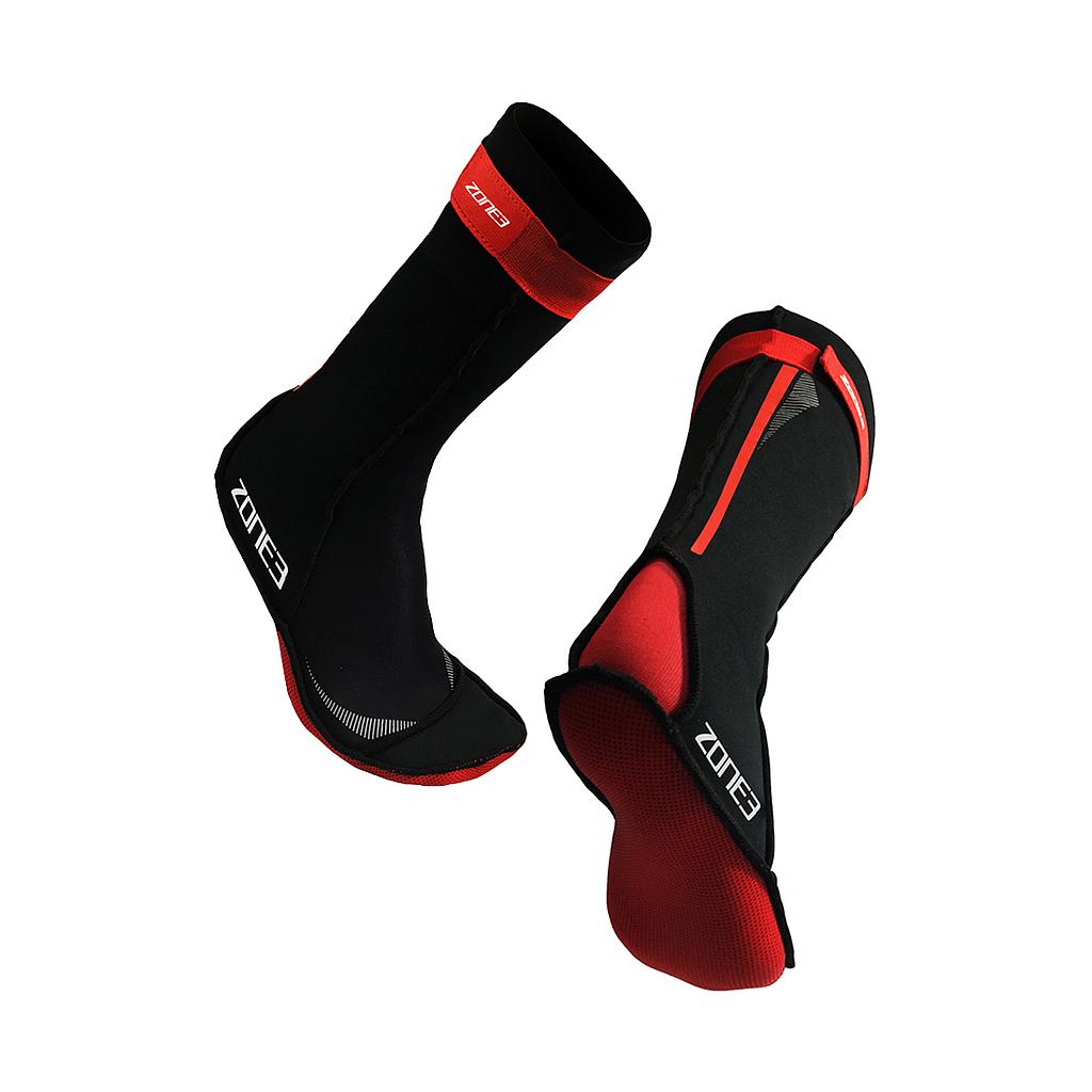 Zone3 Neoprene Swim Socks Black/Red Large