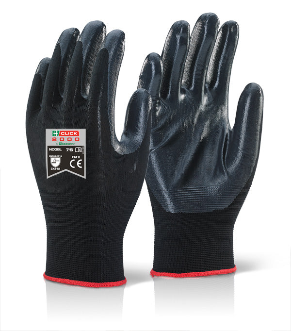 Click - NITE STAR WORK GLOVE BLACK All Sizes, Gardening