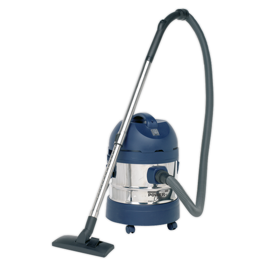 SEALEY - PC200SD110V Vacuum Cleaner Industrial Wet & Dry 20L 1250W/110V Stainless Drum