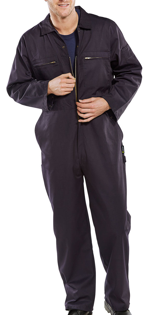 BEESWIFT HEAVYWEIGHT BOILERSUIT NAVY BLUE 48
