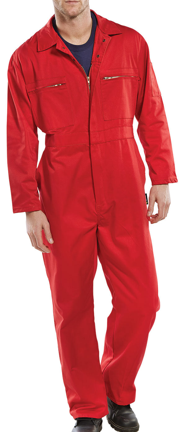 BEESWIFT HEAVYWEIGHT BOILERSUIT RED 48