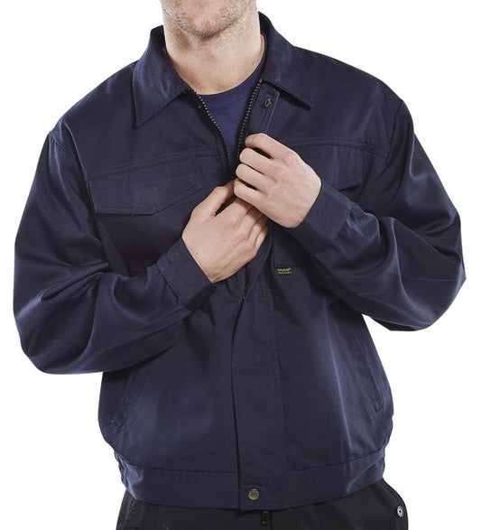 BEESWIFT HEAVYWEIGHT DRIVERS JACKET NAVY BLUE 42