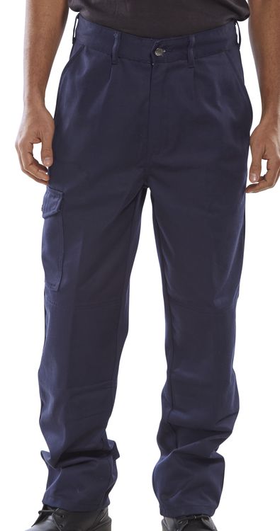 BEESWIFT HEAVYWEIGHT DRIVERS TROUSERS NAVY BLUE 30T