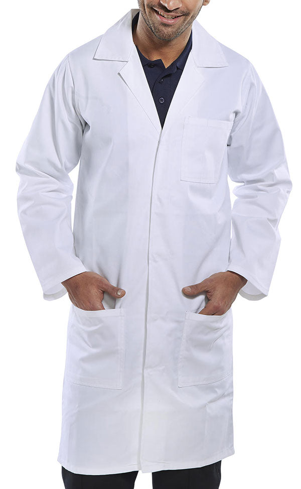BEESWIFT POLY COTTON WAREHOUSE COAT WHITE 32