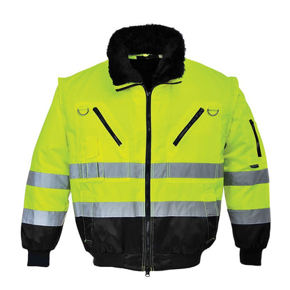 Portwest PJ50YBRL -  sz L Hi-Vis 3-in-1 Pilot Jacket - Yellow/Blue
