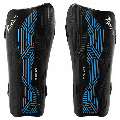 Precision Origin.0 Strap Shin Guards Black/Cyan Large