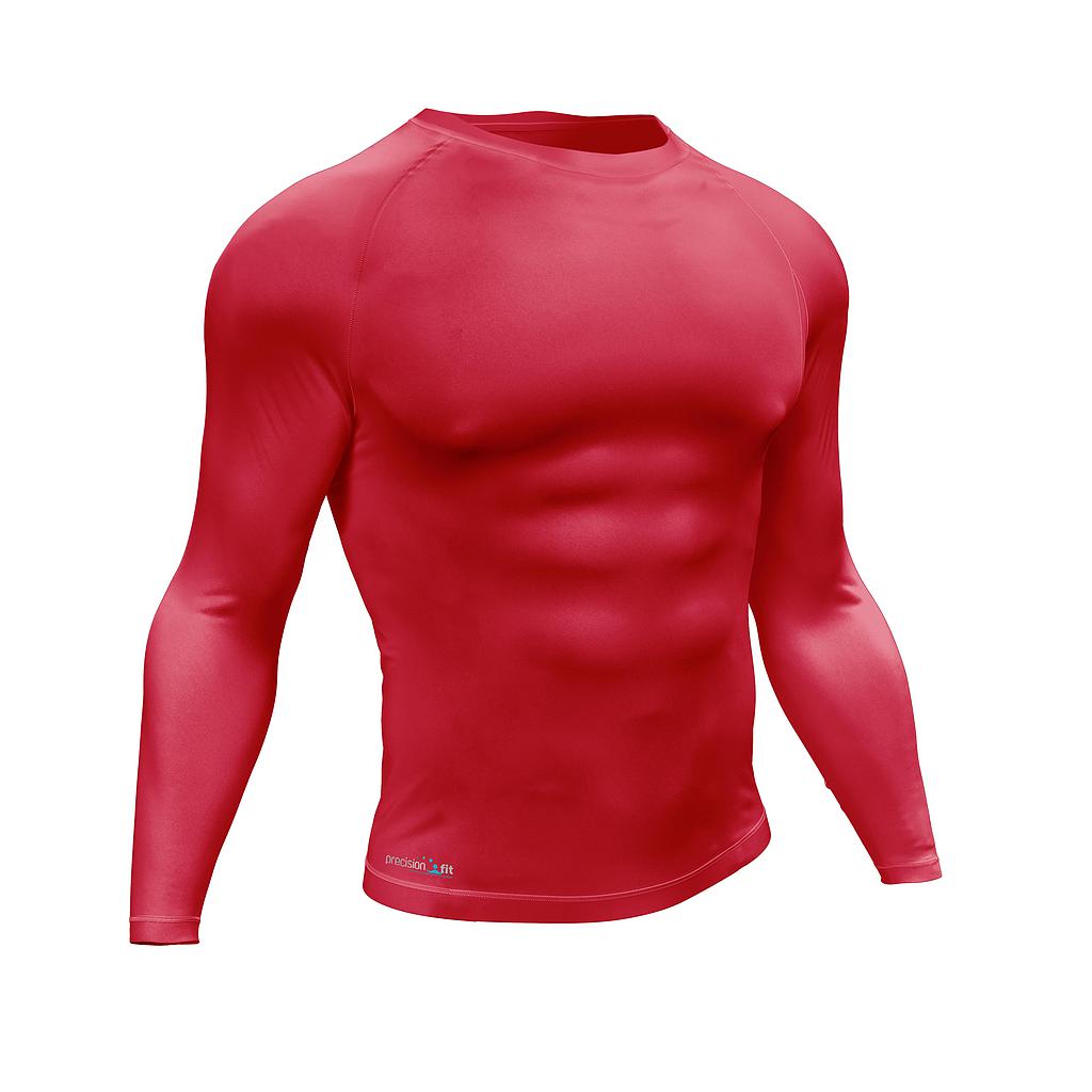 Precision Essential Baselayer Long Sleeve Shirt Junior Red L Junior 28-30"