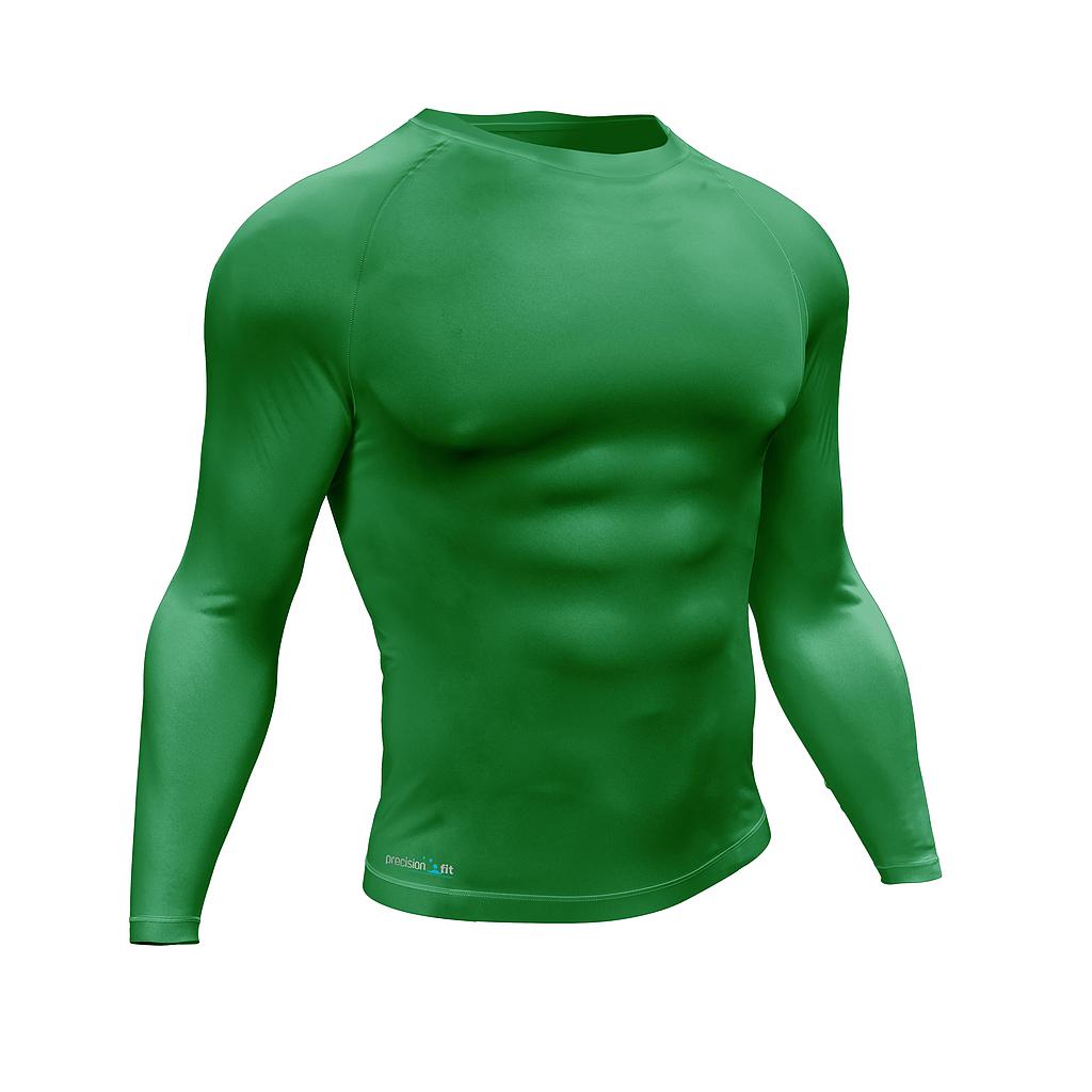 Precision Essential Baselayer Long Sleeve Shirt Adult Green Small 34-36"