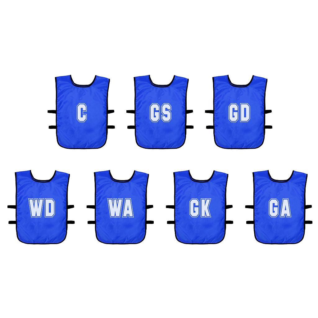 (Pack of 7) Mesh Netball Training Bibs (Youths, Adult) Royal Adult