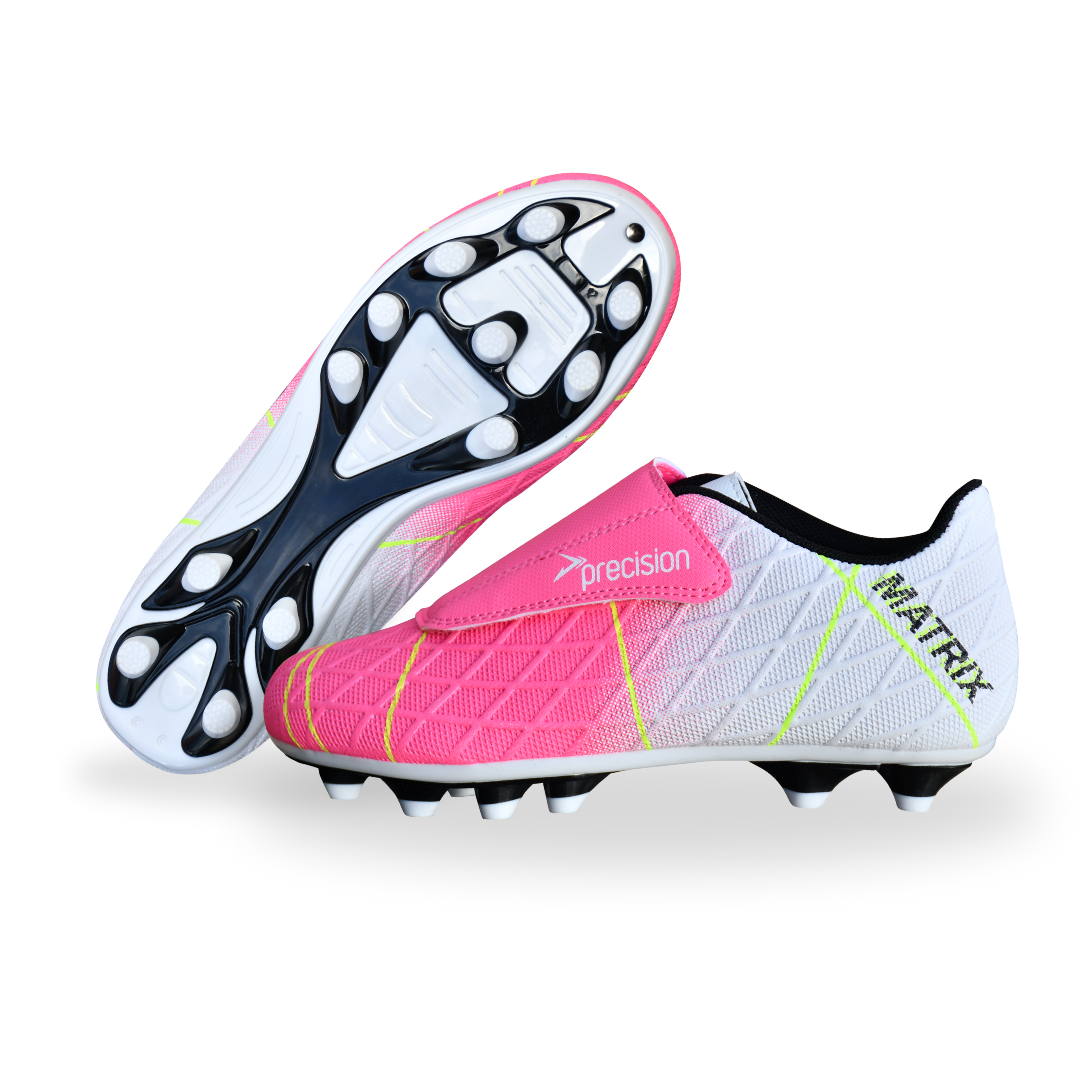 Precision Matrix Junior Football Boots FG - 1 - Fuchsia/White/Lime