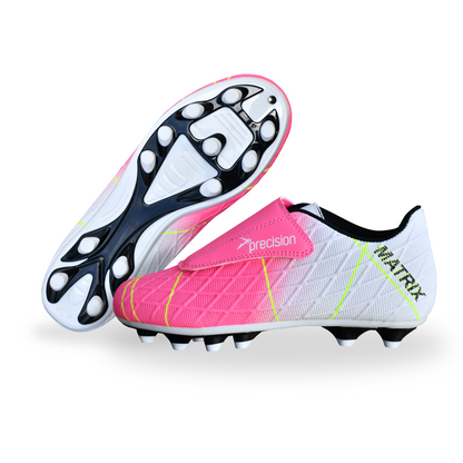 Precision Matrix Junior Football Boots FG - 3 - Fuchsia/White/Lime