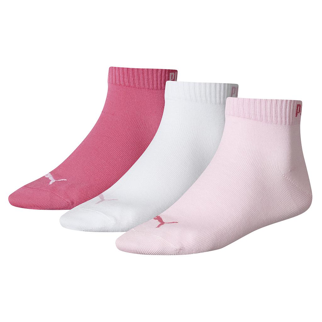 Puma Quarter Training Socks (3 Pairs) Pink 2.5-5