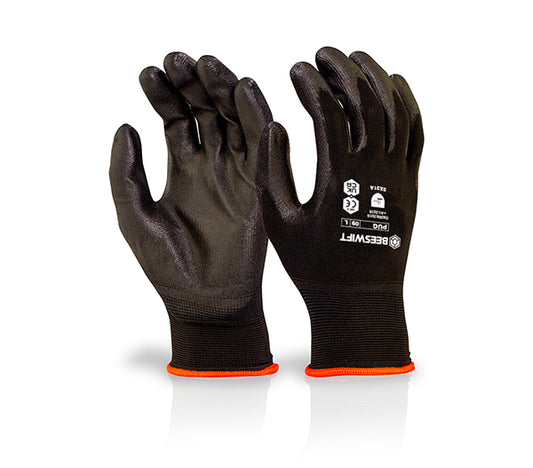 BEESWIFT PU COATED GLOVES BLACK XL