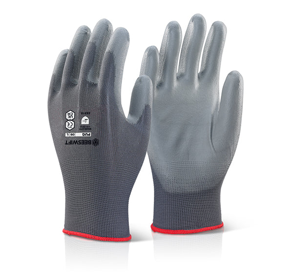 BEESWIFT PU COATED GLOVES GREY M