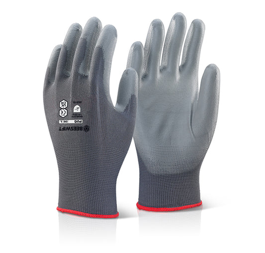 BEESWIFT PU COATED GLOVES GREY XL